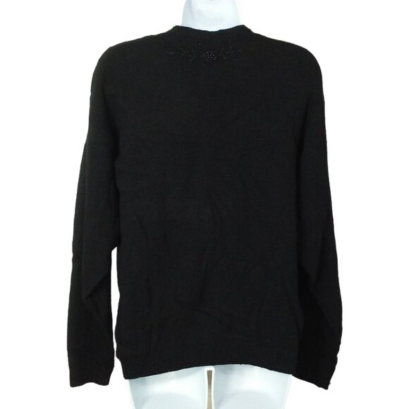 Vintage 80s Shek Embellished Beaded Cardigan Sweater (42) LambWool Angora Lined - Picture 11 of 11
